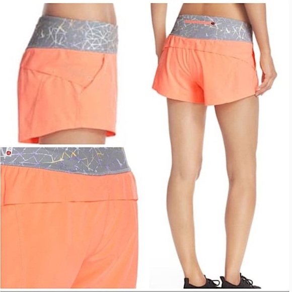 Zella Speedster Active Athletic Running Shorts Small Orange/Gray Brief Lining - Picture 13 of 13